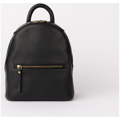 Ivy Mini Backpack - Black Soft Grain Leather - Compact Leather Backpack