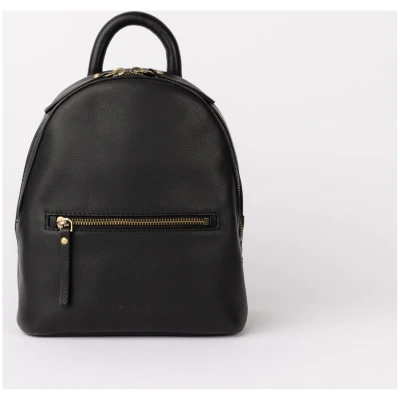 Ivy Mini Backpack - Black Soft Grain Leather - Compact Leather Backpack