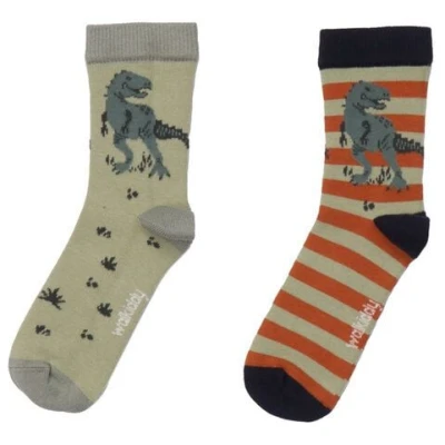 Kinder Bio-Socken Baumwolle - Walkiddy Dinosaurland beige, nachhaltige und hautfreundliche Qualität für Babys (Gr. 50-92) mit GOTS-Zertifikat.