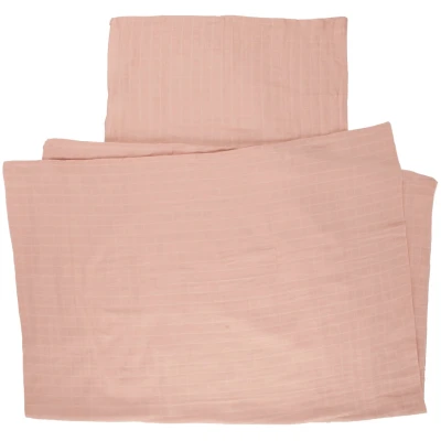 Kinderbettwäsche Musselin rosé Bettbezug 100 x 135 cm, Kissen 40 x 60 cm