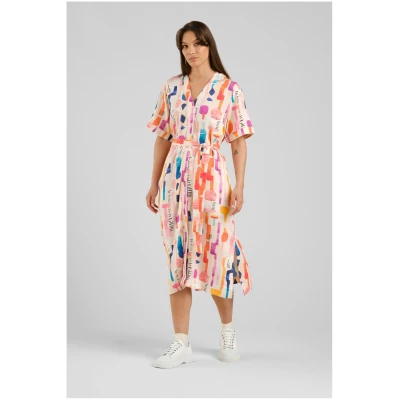 Kleid Kallvik Summer Abstract Rosa