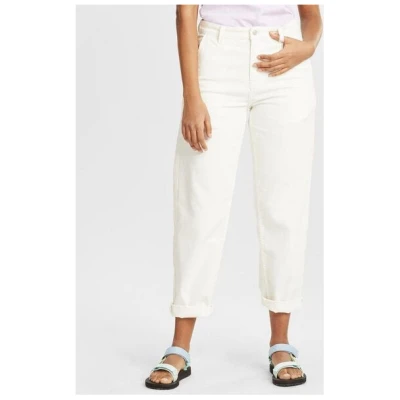 KnowledgeCotton Apparel Cropped Mom Jeans - CALLA - aus Biobaumwolle