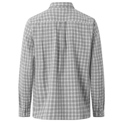 KnowledgeCotton Apparel Regular Small Check Flannel Shirt VEGAN - Grey Check