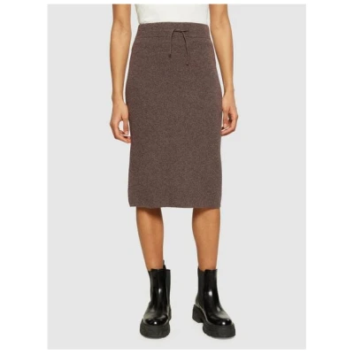 KnowledgeCotton Apparel Rock Mittellang Rib Knit Skirt aus Lamwolle RWS