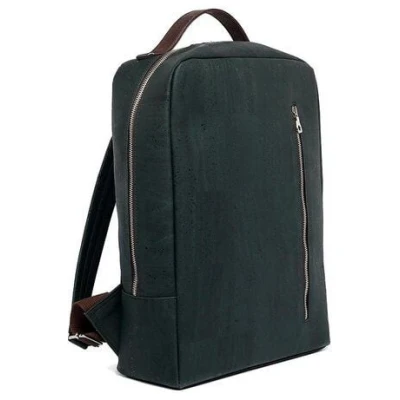 Kork-Deko Business-Rucksack aus Kork - dunkel grün | Rucksack für Büro und Dienstreise