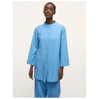 LANIUS Tunikabluse aus TENCEL mit Leinen