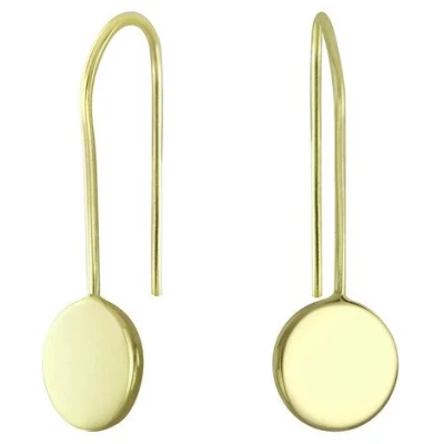 LUXAA Zarter Bügel-Ohrring mit Scheibe - 925er Sterling Silber - Gold