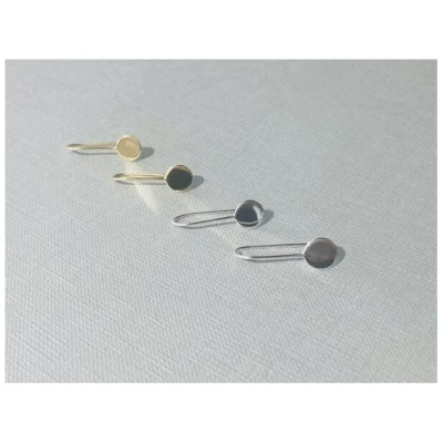 LUXAA Zarter Bügel-Ohrring mit Scheibe - 925er Sterling Silber - Gold