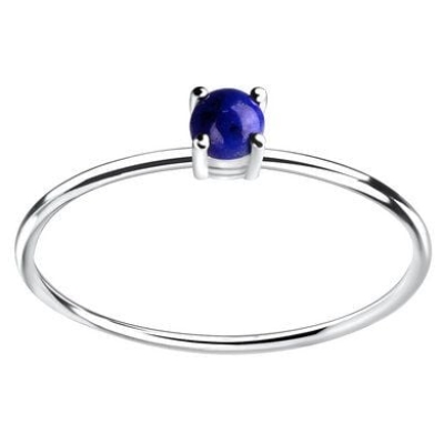 LUXAA Zarter Ring mit kleinem Lapislazuli Stein aus 925er Sterling Silber