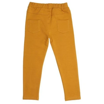 Leggings Bio-Baumwolle Walkiddy Curry-Gelb für Babys & Kleinkinder, GOTS-zertifiziert, nachhaltig, umweltfreundlich, elastisch, bequem.