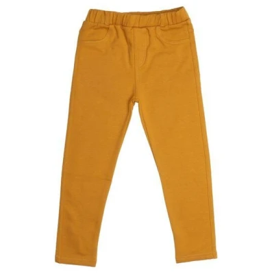 Leggings Bio-Baumwolle Walkiddy Curry-Gelb für Babys & Kleinkinder, GOTS-zertifiziert, nachhaltig, umweltfreundlich, elastisch, bequem.