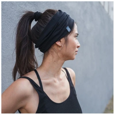 Liebe Deinen Planeten Bio breites Stirnband BASIC, gerafftes Haarband aus elastischem Bio Jersey