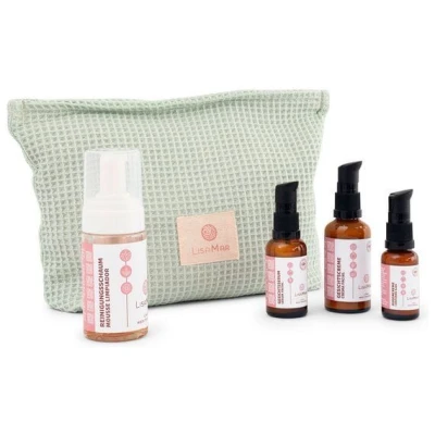 LisaMar Beauty Geschenkset Anti Aging - Kosmetiktasche GRATIS. Gesichtsreinigung, Augencreme, Serum & Feuchtigkeitscreme. Natürliches Hautpflegeset