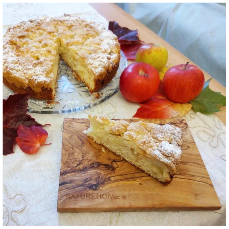 NATUREHOME Kuchen-Teller Frühstücksbrett Olivenholz 25x15 cm und Sets