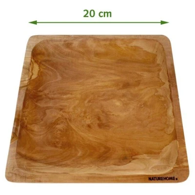 NATUREHOME Teller Servierplatte Olivenholz Design Handarbeit rund oder eckig