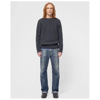 Nudie Jeans Grauer Strickpullover August