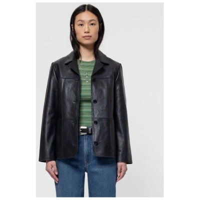 Nudie Jeans Saga Leather Blazer - Black