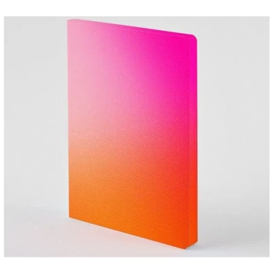 Nuuna Colour Clash L Burn - Premium Notizbuch mit Ledereinband. Neon.