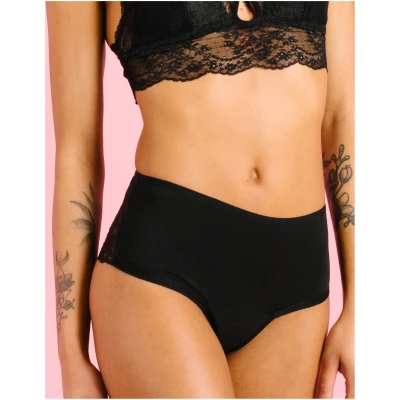 Perioden Panty Lace Slip schwarz