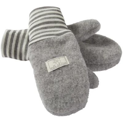Pickapooh Baby und Kinder Fäustlinge Bio-Merinowolle Fleece grau Gr.2 (bis 2 Jahre)