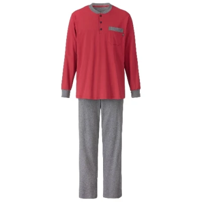 Pyjama aus reiner Bio-Baumwolle, weinrot