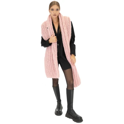 Ribbed Chunky Scarf - Pink
