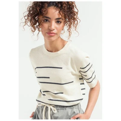 Rifò - Circular Fashion Made in Italy Clio Kurzarm-Pulllover aus recykelter und Bio-Baumwolle