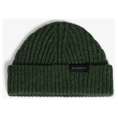 Rotholz Beanie Cropped Ribbed Wolle