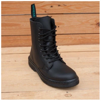 Shoezuu Vegan Shoezuu 8 Eye Winter Boots black monochrome