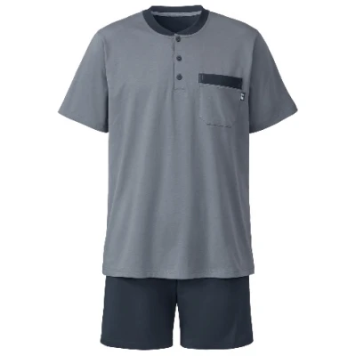 Shorty Pyjama aus reiner Bio-Baumwolle, graphit