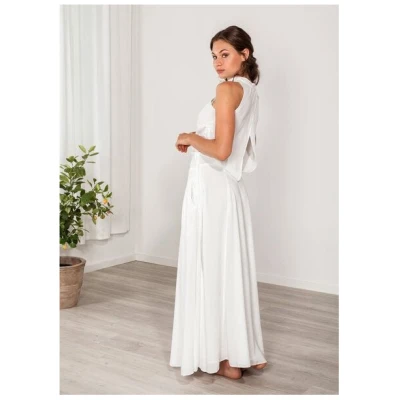 SinWeaver alternative fashion Abendkleid lang - Festkleid ärmellos mit Kragen, Maxikleid mit Taschen