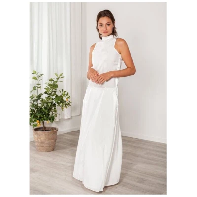 SinWeaver alternative fashion Abendkleid lang - Festkleid ärmellos mit Kragen, Maxikleid mit Taschen