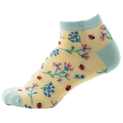 Sneaker Socken Marienkäfer gelb / grün Gr. 43-46