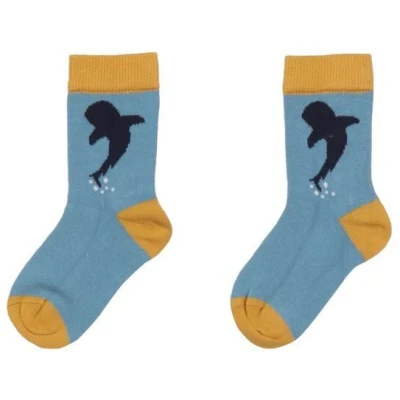 Socken Baby Bio Dunkelblau Wale Rochen Walkiddy Umweltfreundlich