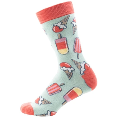 Socken Ice Cream grün / koralle Gr. 39-42