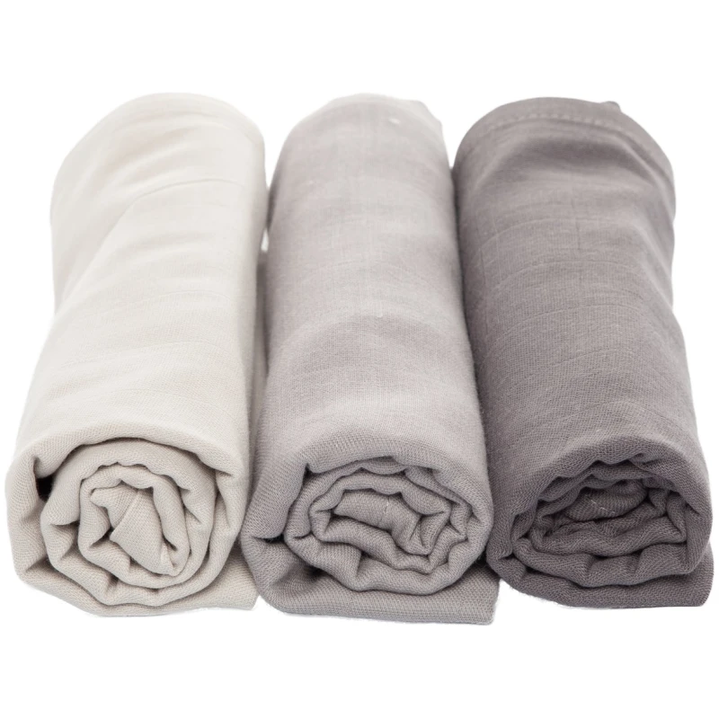 Spucktücher Bio-Baumwolle 3er Set "Anthrazit" Maße 75 x 75 cm
