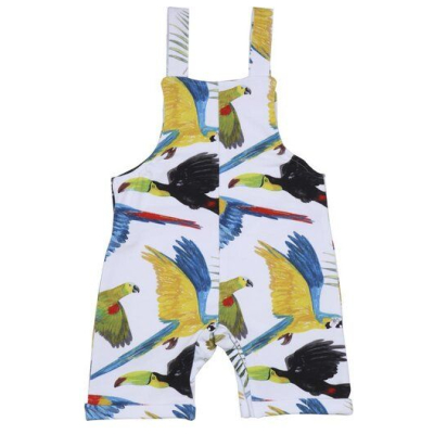 Strampler Blau Bio Baumwolle Walkiddy - "The Birds of Rainforest", Ärmelos, Umweltfreundlich, GOTS-zertifiziert, Nachhaltig, Allergikerfreundlich