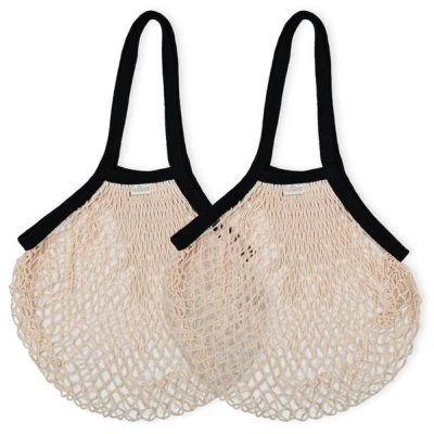 Susable Nachhaltige Mode - Einkaufstasche aus Bio-Baumwolle / Wiederverwendbare Netztasche Stilvolle und umweltfreundliche Netztasche | 2er Set