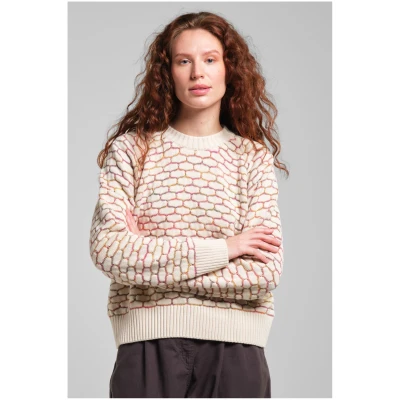 Sweatshirt Husie Honey Comb Off White