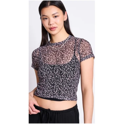 T-Shirt Evie Mesh Leo Print
