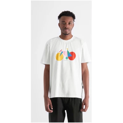 T-Shirt Stockholm Paper Cut Bike Weiß