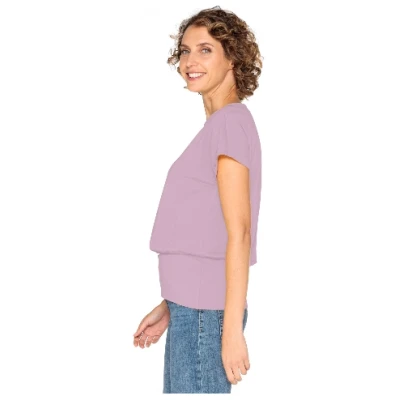 T-Shirt mit breitem Saum aus Bio-Baumwolle, hortensie 38