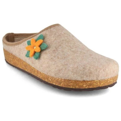 Tuffeln Vegane Damen Hausschuhe Filzclogs Blumig