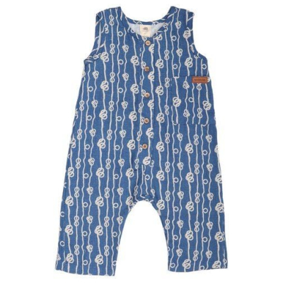Walkiddy Dunkelblauer Strampler ohne Arm - Sailor's Knot Müsli - Nachhaltig & Allergikerfreundlich - GOTS zertifiziert