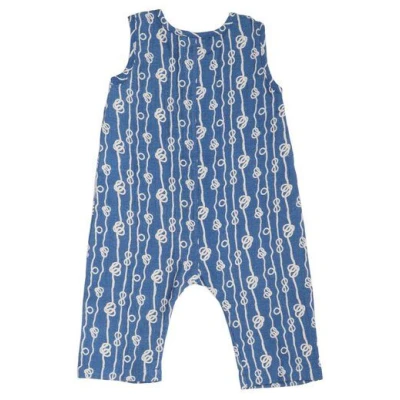 Walkiddy Dunkelblauer Strampler ohne Arm - Sailor's Knot Müsli - Nachhaltig & Allergikerfreundlich - GOTS zertifiziert