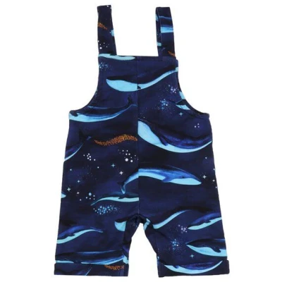Walkiddy Whaley's Song Bio-Baumwolle Strampler, Dunkelblau, Armlos - Nachhaltige & Allergikerfreundliche Babykleidung - GOTS zertifiziert