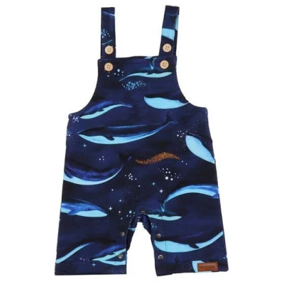 Walkiddy Whaley's Song Bio-Baumwolle Strampler, Dunkelblau, Armlos - Nachhaltige & Allergikerfreundliche Babykleidung - GOTS zertifiziert