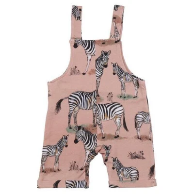 Walkiddy Zebra Family-Rosa Strampler, Ohne Arm - Nachhaltig & Allergikerfreundlich - GOTS zertifiziert
