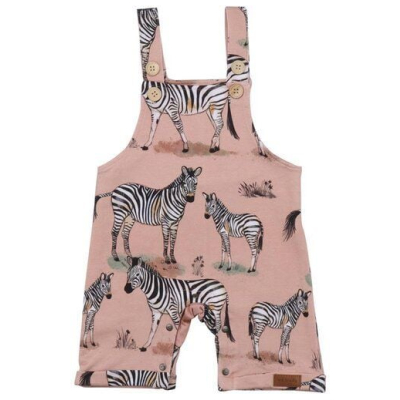 Walkiddy Zebra Family-Rosa Strampler, Ohne Arm - Nachhaltig & Allergikerfreundlich - GOTS zertifiziert