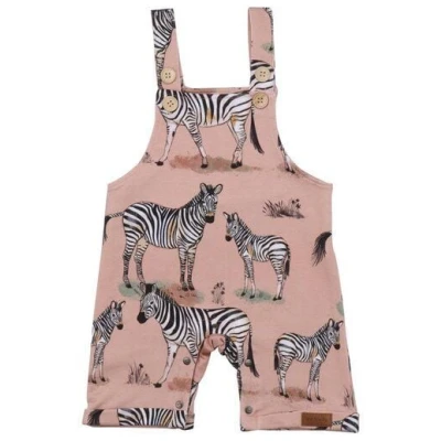 Walkiddy Zebra Family-Rosa Strampler, Ohne Arm - Nachhaltig & Allergikerfreundlich - GOTS zertifiziert